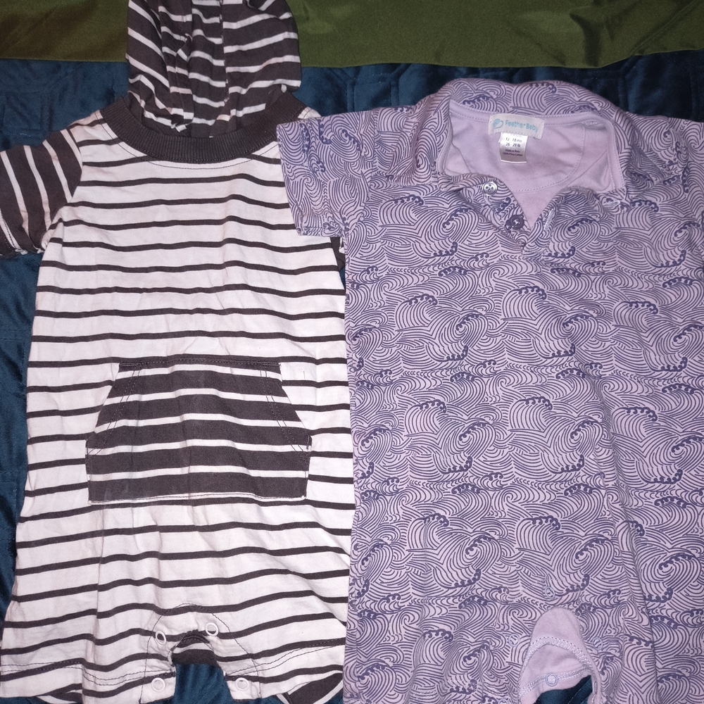 Striped and Patterned Baby Rompers